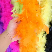  2M/10cm/40g Turkey Marabou Feather Boa  Cheap Feather Boas  Dyed Turkey Feather  Feather For Decoration 