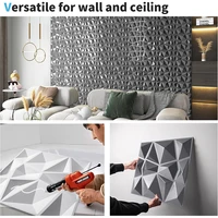 10 ชิ้น 3D แผ่นผนังตกแต่งผนังภายในอาคาร, แปรงเงินขัดเงาเหมาะสำหรับห้องนั่งเล่นห้องโถงห้องนอนโรงแรมสำนักงาน, 30 ซม.x30 ซม. 5