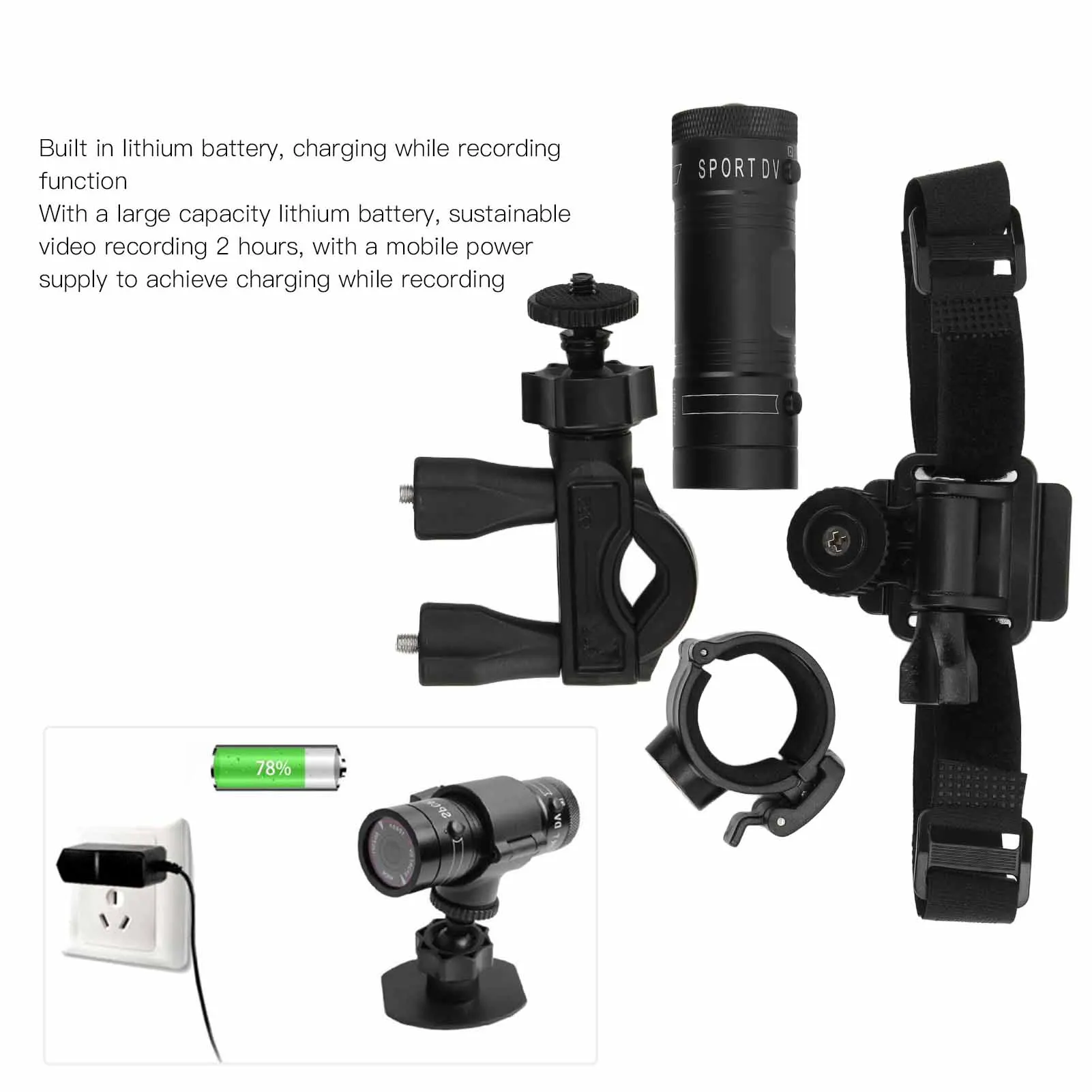 Motorcycle Helmet Action Video Camera Waterproof Helmet Sport Camera 120&deg; Wide Angle Full 1080p HD Car Video Recorder
