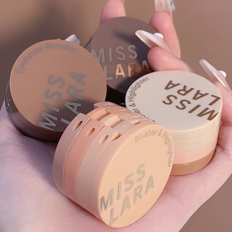 Powder Blusher Miss Lara Ball-Touch One-Dose Quality Practical Cosmetics One Use 3 Saucer Gain Girl Feel Joints Self-Mirroring