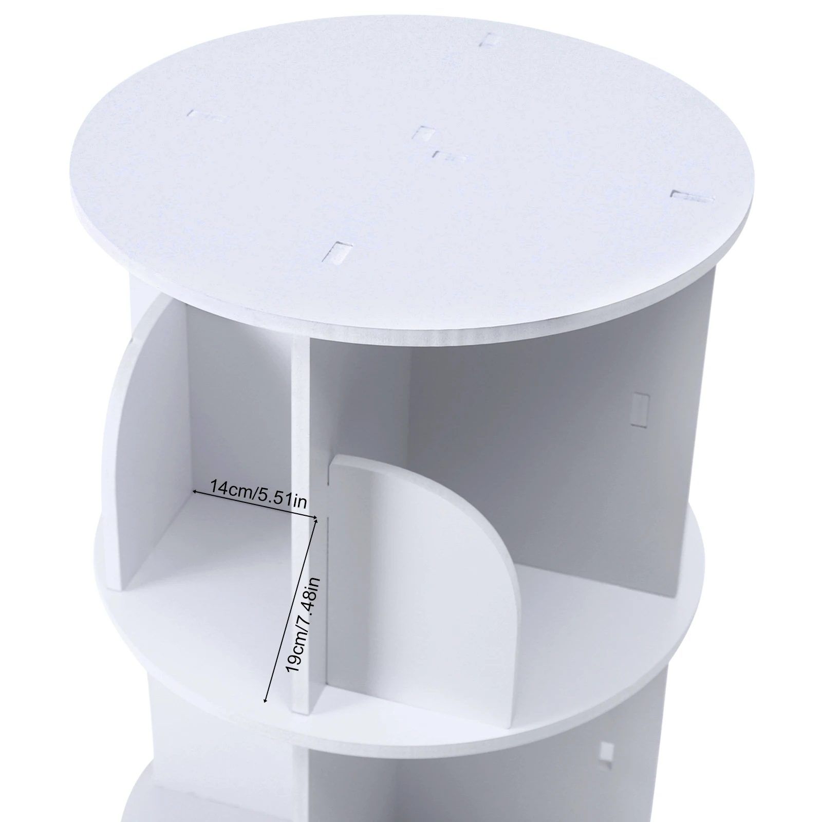 4-Tier Rotating Bookshelf Round Strong Bearing Capacity Adjustable Saving Space Bookshelf For Store Books In Living Rooms 5