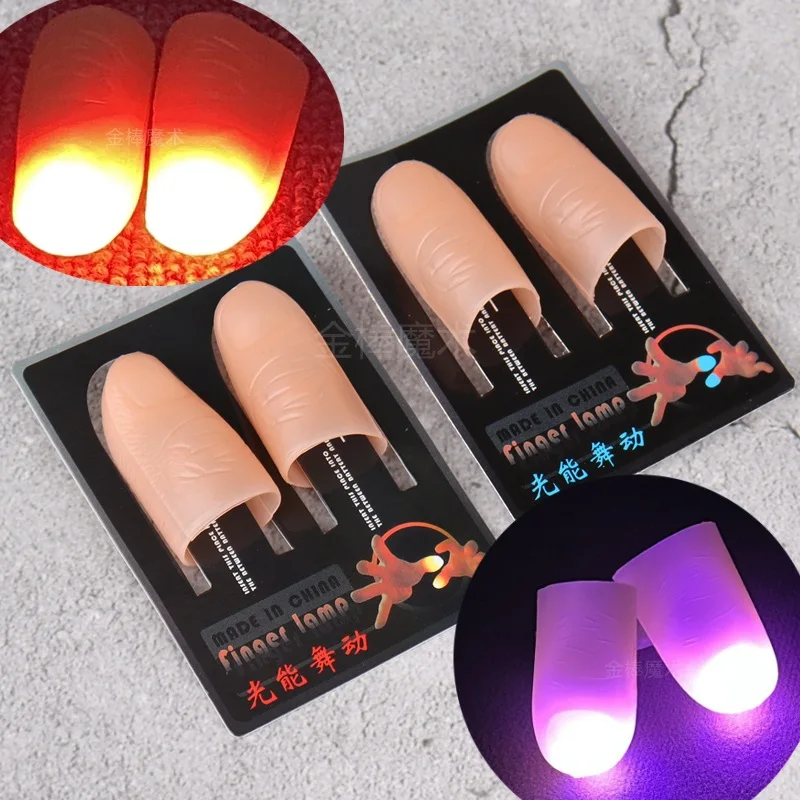 Pouce magique avec lumière LED rouge pour adulte et enfant, accessoires de tour  de magie, doigts clignotants, jouets de fête d'Halloween, ensemble de 2  pièces - AliExpress