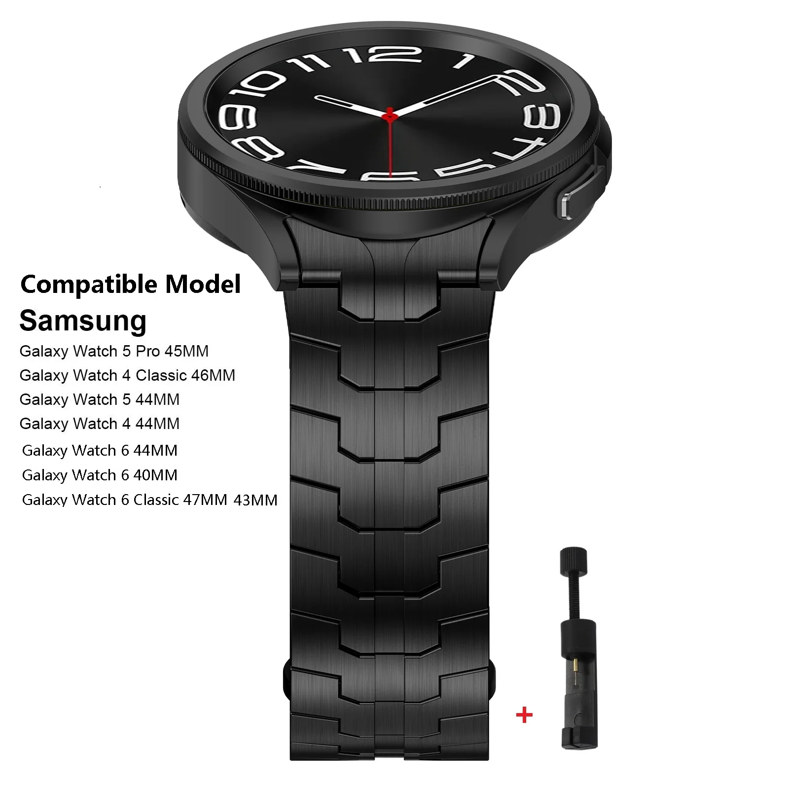 

No Gaps Metal Strap For Samsung Galaxy Watch 4 5 Pro 6 Classic 43mm 47mm 40mm 44mm 45mm 42mm 46mm Stainless Steel Band