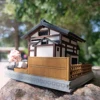 NEW DIY Wooden Miniature Model Kit Japanese Tea Room Casa Doll Houses 3D Puzzle Dollhouse With Furniture Lights Friends Gifts 4