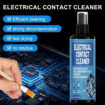 Spray detergente per contatti elettrici – Soluzione ad asciugatura rapida da 100 ml per componenti elettronici, schede a circuito stampato, accensione e parti di precisione