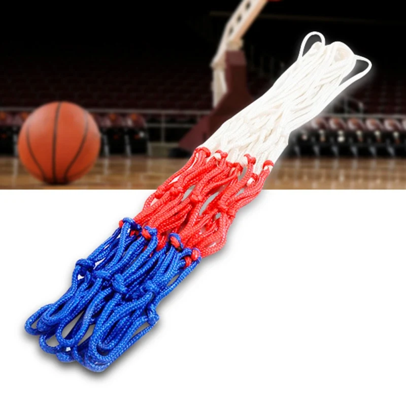 High Quality Durable Standard Size Nylon Thread Sports Basketball Hoop Mesh Net Backboard Rim Ball Pum 12 Hooks Net view 5