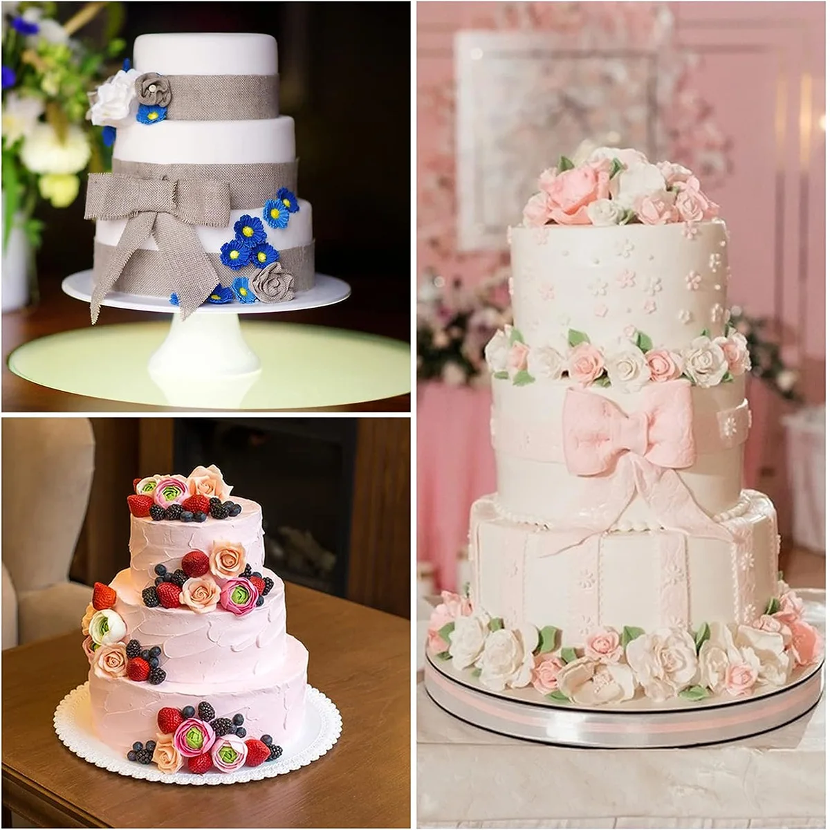 Yizish Cake Support Cake Separator Plates (4/6/8/10 Inches) With Cake