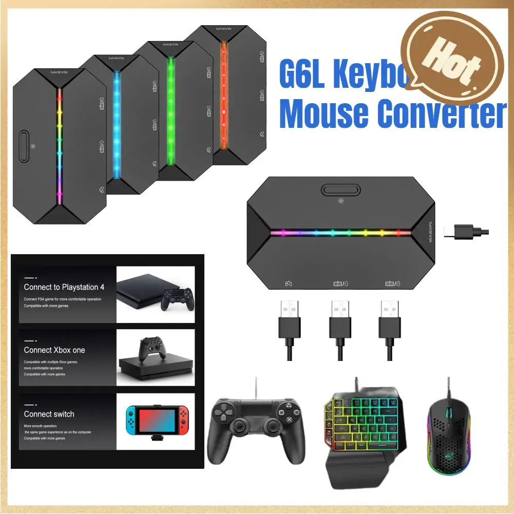 G6L Gaming Keyboard Mouse Converter Portable Wired Mobile Controller Adapter for Nintend Switch Xbox ONE PS3 PS4 Game Console