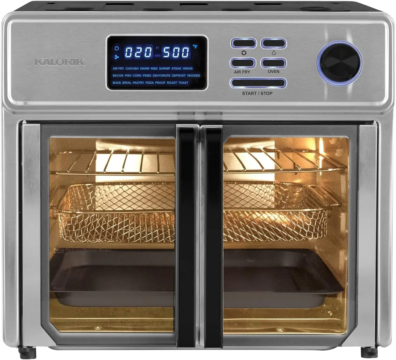 26-Quart 10-in-1 Countertop Air Fryer Oven, 15 Deluxe Accessories & 60-Recipe Hardcover Cookbook, 21 Presets, 1700W, Stainless 3