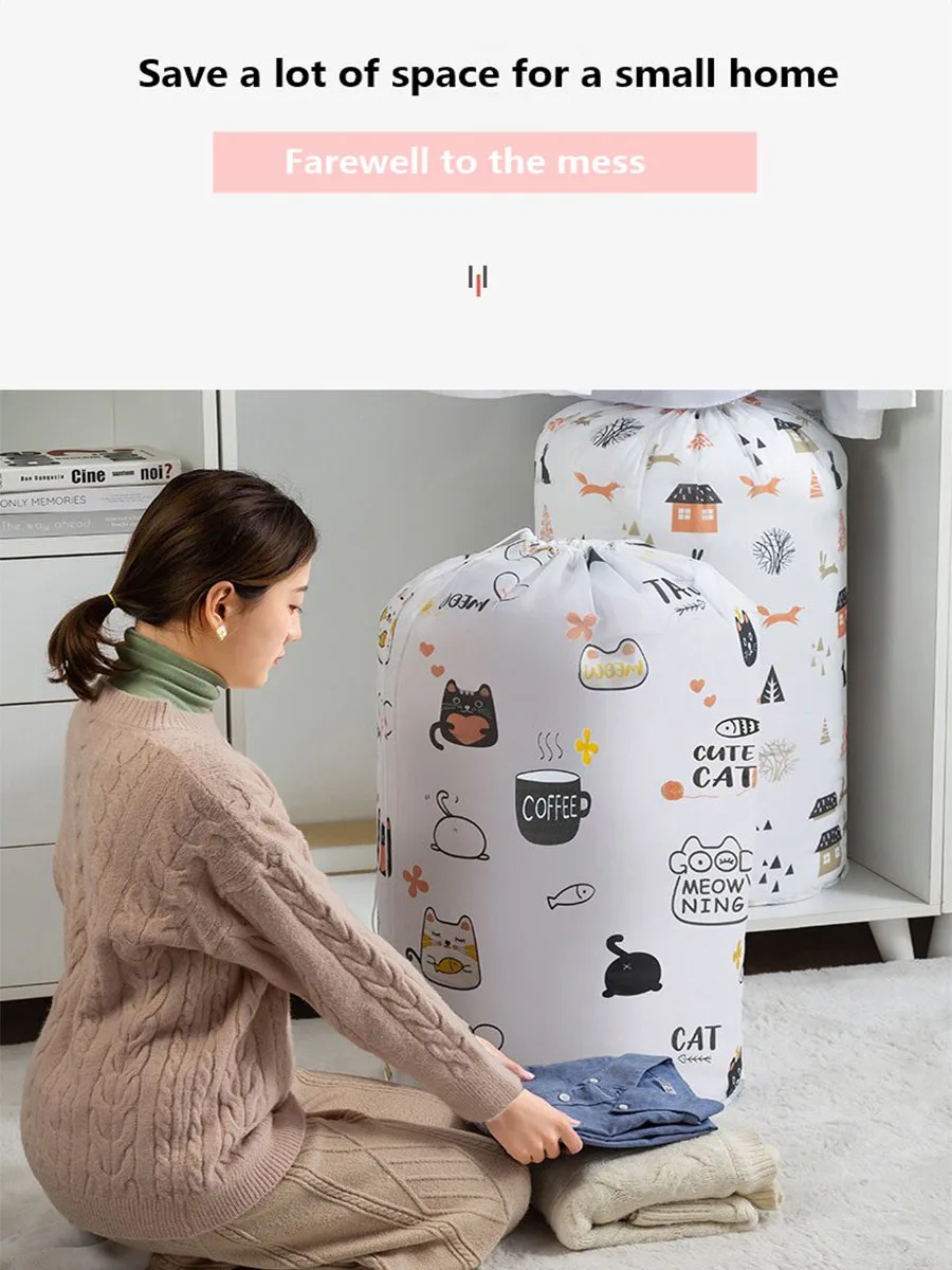 Foldable Storage Bag Travel Portable Organizer Blanket Toy Container Quilt Pillow Organizer Dustproof Bedding Storage 3