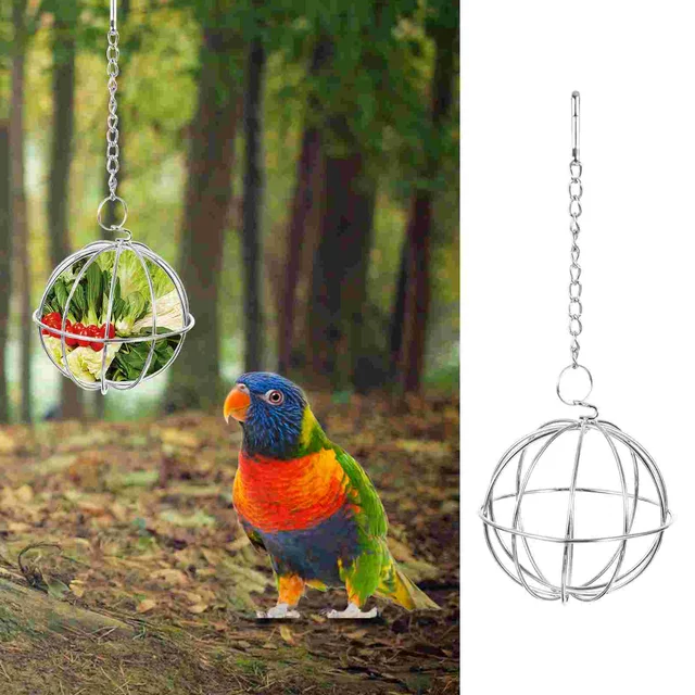 2 Db Lógó Etető Golyó Háziállat -Adagoló Csirke Rozsdamentes Acél Guinea Játékok Alakja A Baromfi Madarak Puet