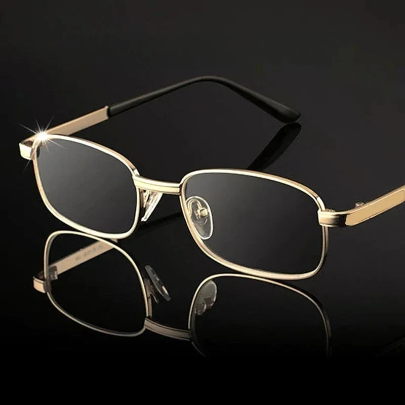 Stylish Full-Frame Alloy Reading Glasses with Clear HD Lenses - Scratch & Impact Resistant