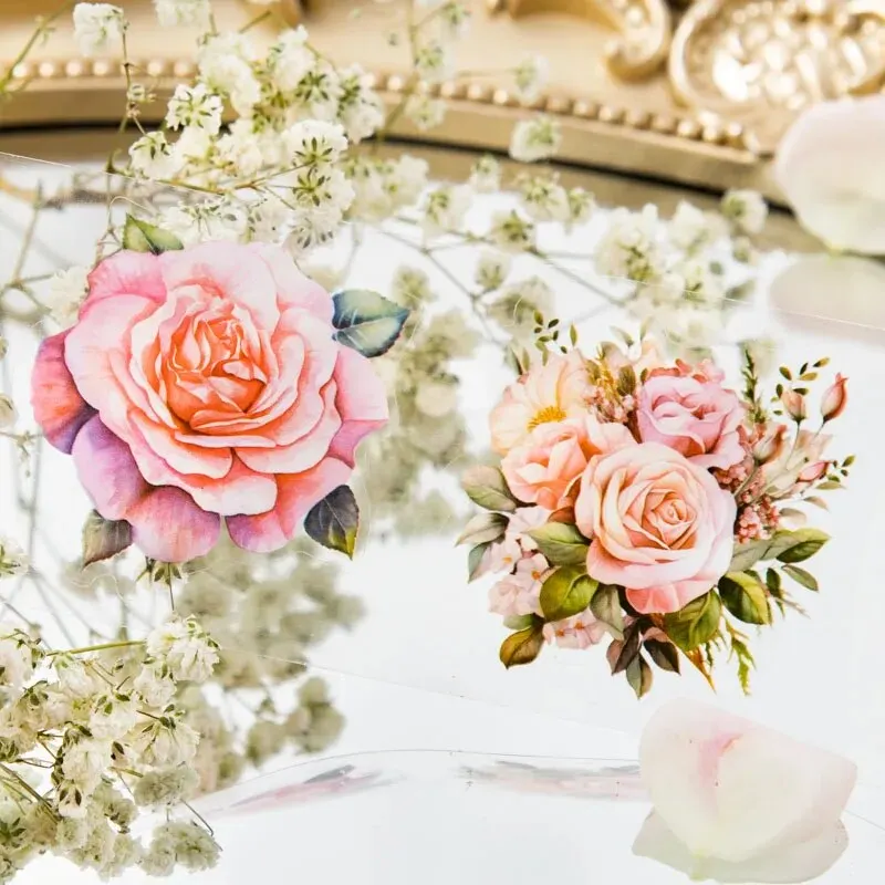 8 스타일 200cm/롤 꽃 바다 테이프 컷 필름 애완 동물 식물 핸드북 DIY 재료 장식 스티커