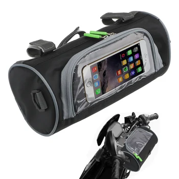 Borsa portaoggetti da manubrio per moto e scooter elettrici, con schermo touch per cellulare