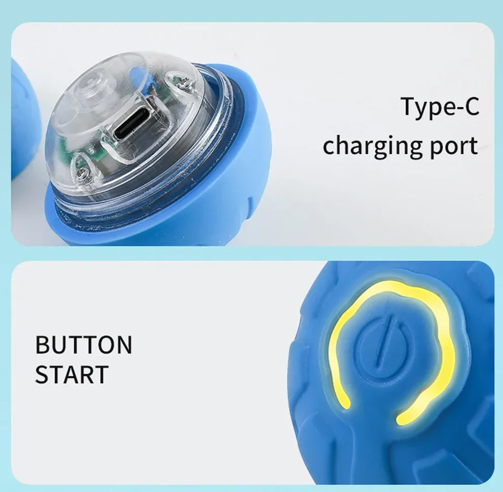 Smart jumping ball electric charging cat and dog toys self-rolling pet cat toy ball electric smart pet ball pet teething ball 6