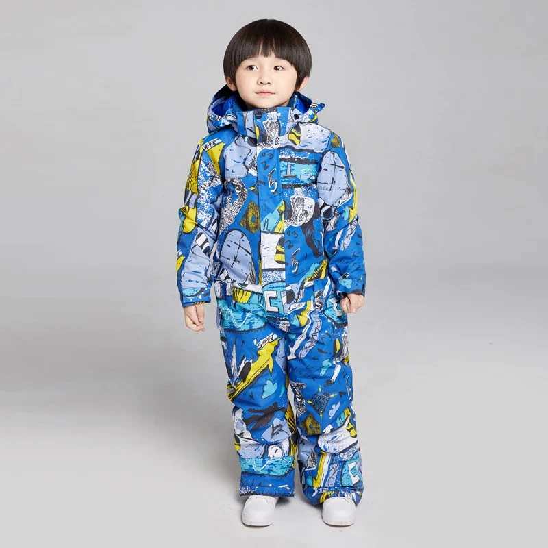 Winter Baby Children Ski Suits Boys Windproof One Piece Suit Girls Waterproof Thickened Insulation Outdoor Snowboarding Jumpsuit 5