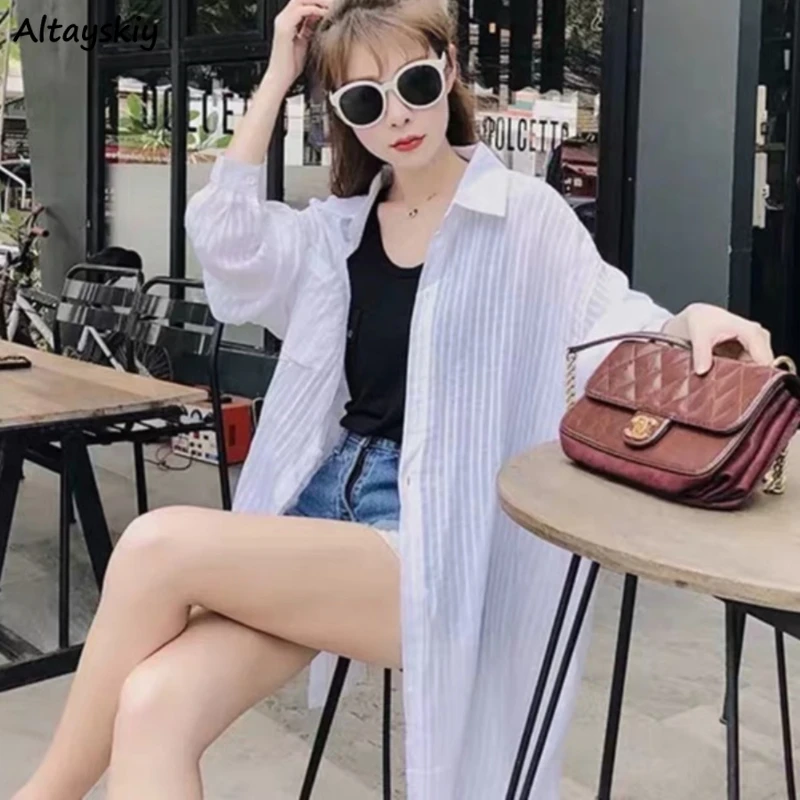 

Белые рубашки для женщин, тонкая весенне-летняя одежда, универсальные дышащие повседневные красивые топы для девушек, свободные однотонные дизайнерские корейские стили