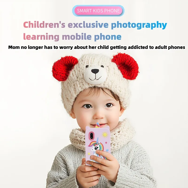 Kids Smartphone 4.0'' Touch Screen 1G+8G Leaning Puzzle Game For Children Dual Cameras Children Birthday Gift Phone Toy 1200Mah