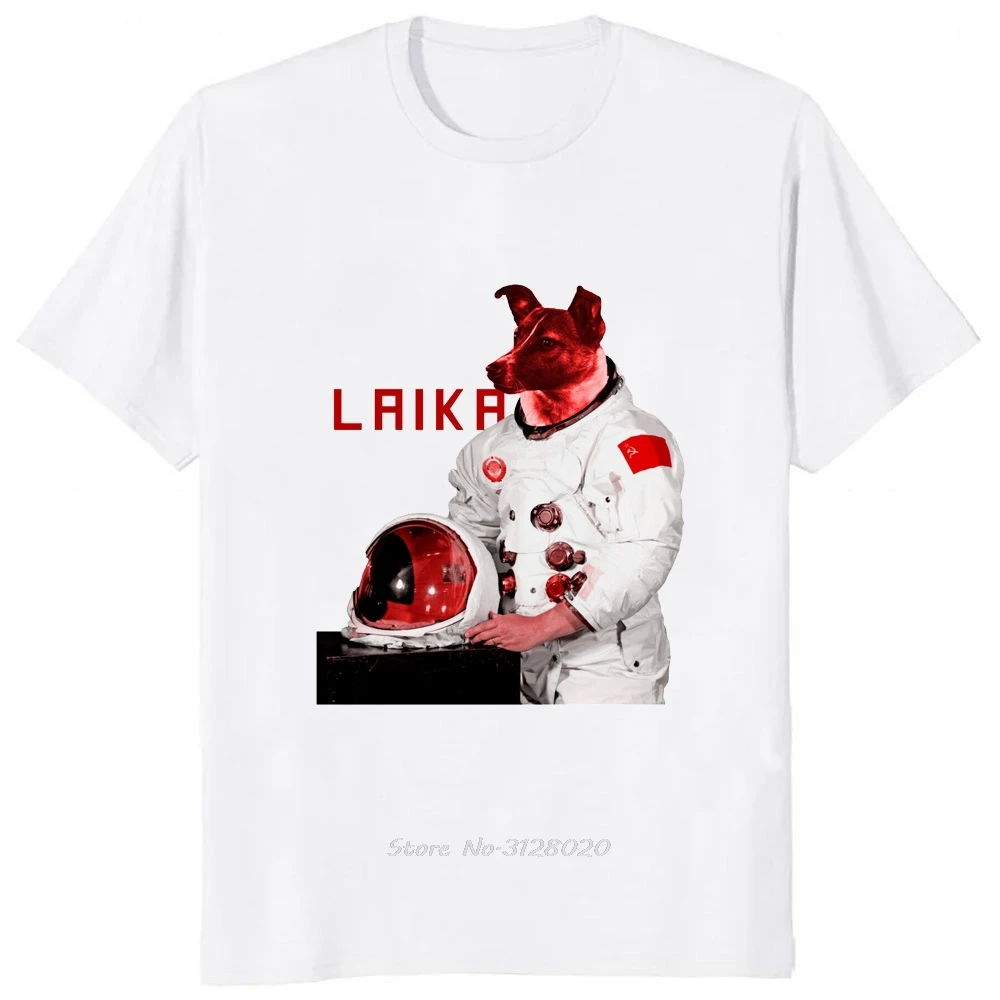 Laika UDSSR Lustige Cartoon Hund T Shirt Hip Hop Harajuku Stil Gedruckt Männer Kleidung Tees Streetwear Hipster Lose Weiche Tees T-shirt – Detail 21