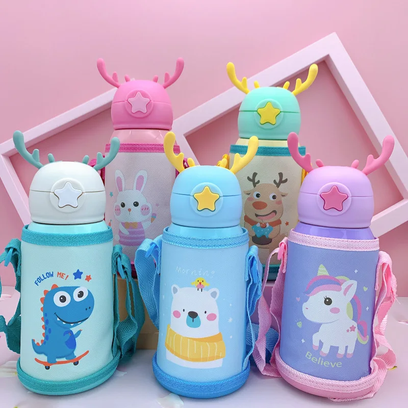Kawaii Stainless Steel Water Bottle For Children Thermos Cute Insulated  KoreanThermal Cup For Hot Cold Drink Tea Milk 350/500ml - AliExpress