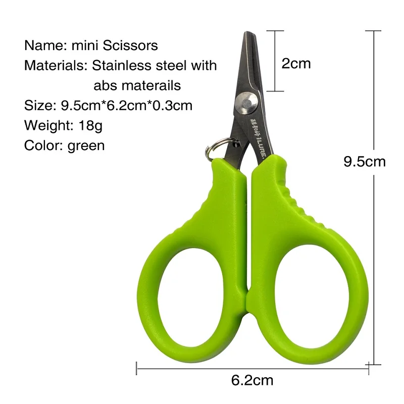 Booms Fishing S01 Braid Line Scissor Fishing Line Scissors with Retractable Badge  Holder Carabiner Tackle Boxes Accessorie