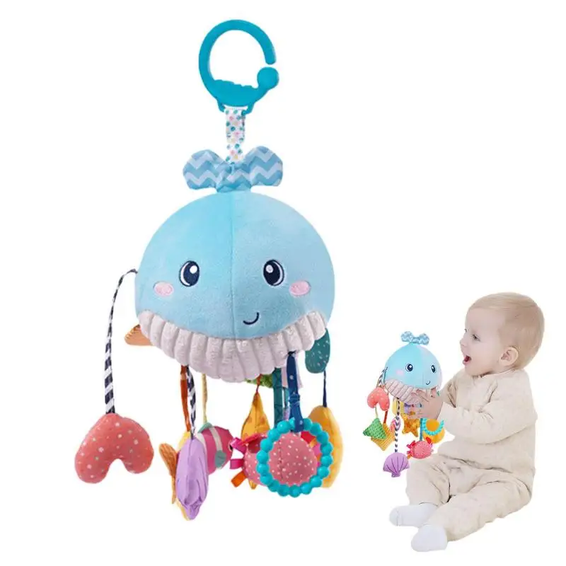 

Infant Car Seat Toys Mobile Crib Hanger Pull String Sensory Toys For Motor Skills Tactile Stimulation Infants Toddlers Boys
