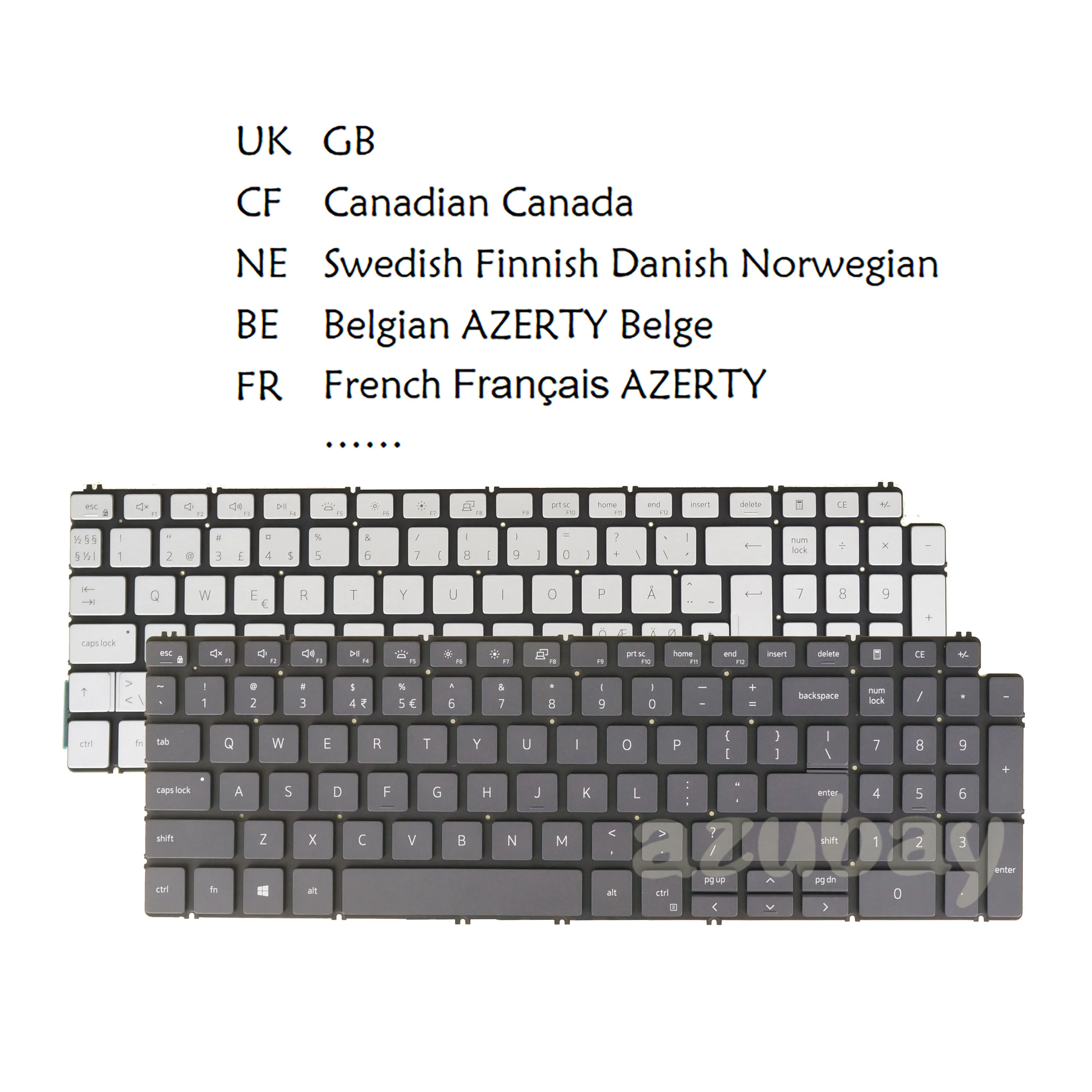 Teclado Retroiluminado do Portátil Dell Latitude 3510 5gdg9 0kj08g Ftrm5 5t3v7 Xmp7d Nh88w Reino Unido Canadense Francês Belga Azerty Nórdico