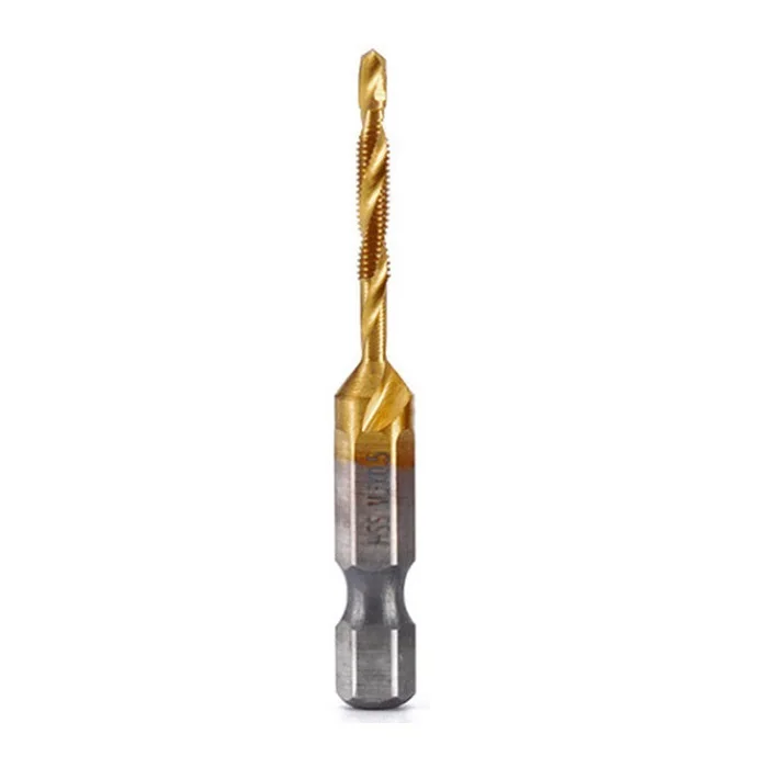 best low angle block plane Titanium Plated Hex Shank HSS Screw Thread Metric Tap Drill Bits Machine Compound Hand Tools M3 M4 M5 M6 M8 M10 Tap Drill best electric hand planer Hand Tools