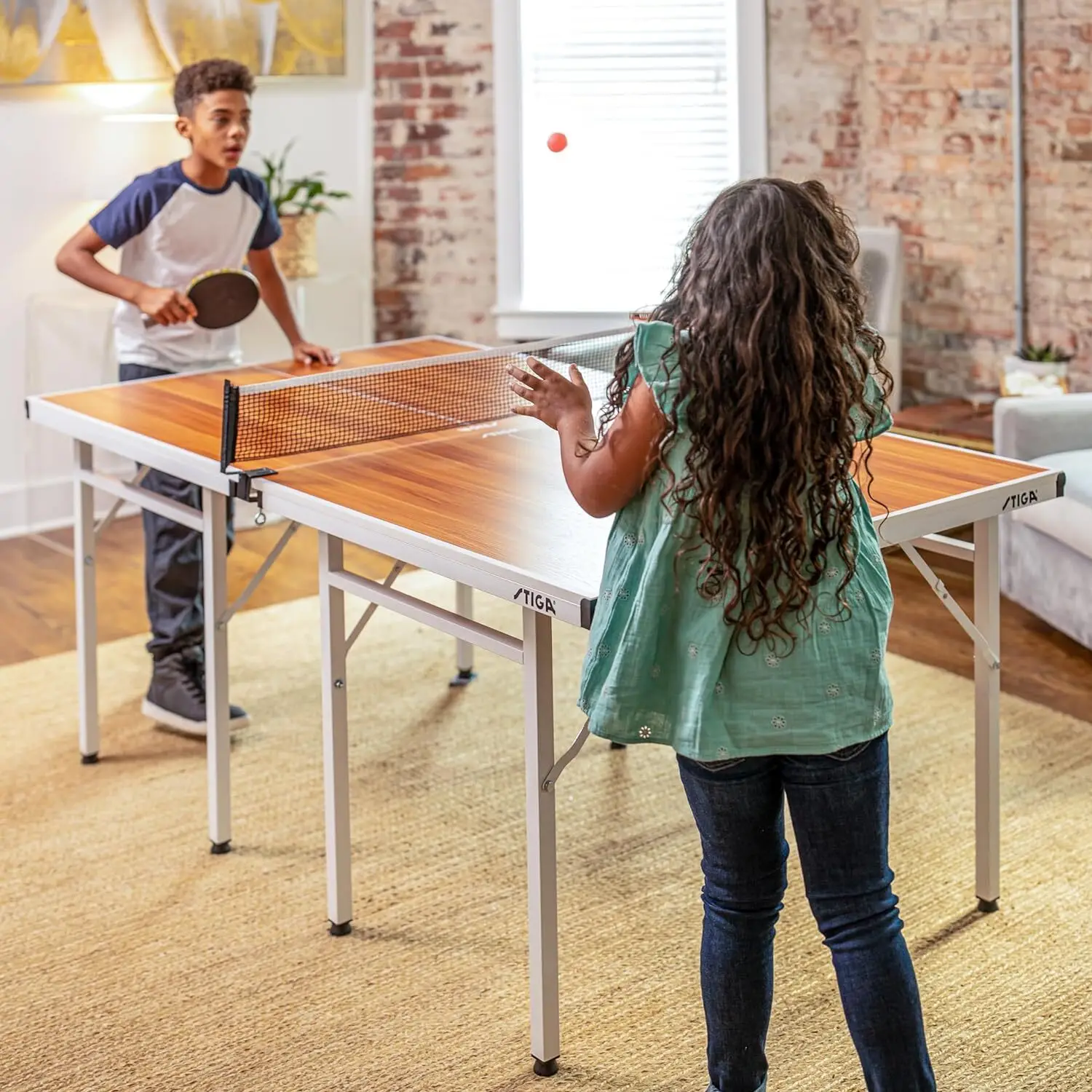 Space Saver Compact Ping Pong Table Quick, Easy Storage Separate Table Halves No Assembly Required
