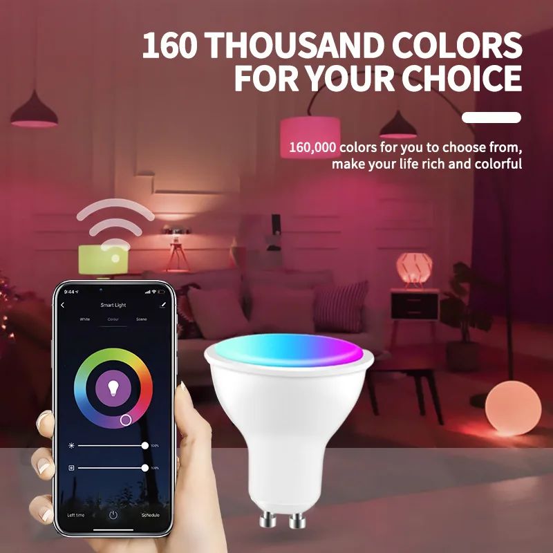 RGB LED Light Bulb 4W GU10 Graffiti WIFI Smart Alexa Google Voice Control Bluetooth Bedroom Lamp Bulbs Adjustable Light
