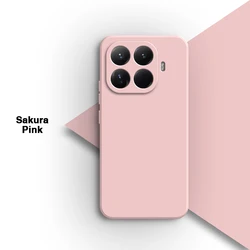 Original Liquid Silicone Shockproof Back Cover with Classic Square Design - Xiaomi 15T (Sakura Pink)