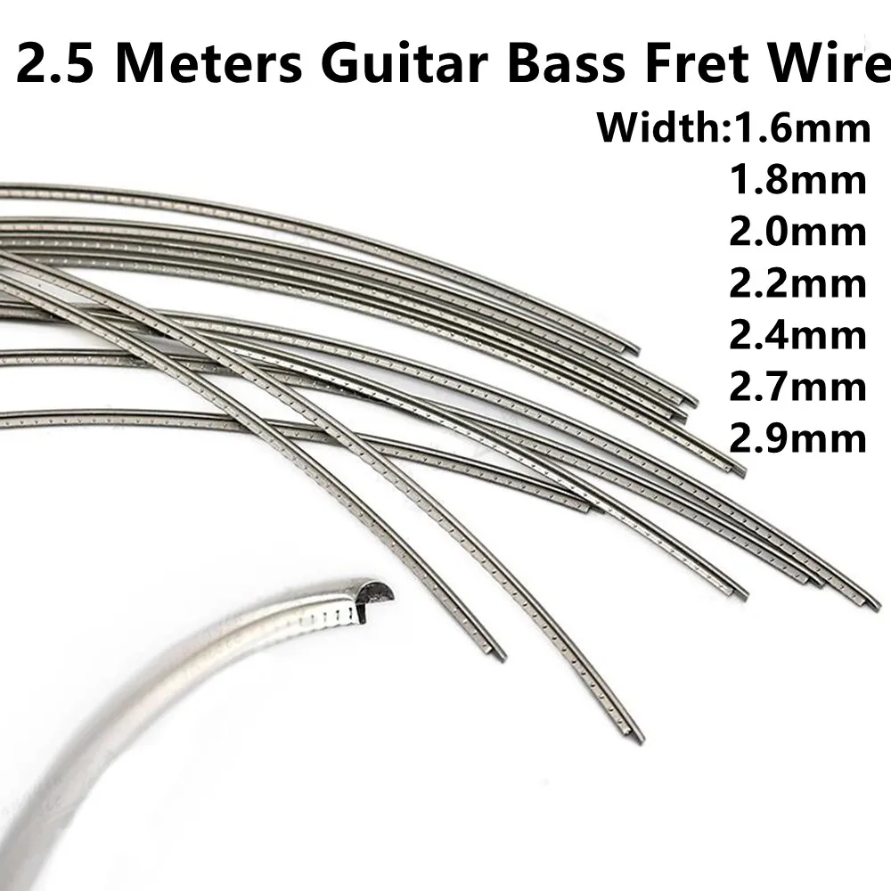 Kupfernickel-Griffbrett-Bunddraht, ideal für Akustik- und E-Gitarren, 8 Fuß Länge mit Breite von 1 6 mm bis 2 9 mm – Detail 1