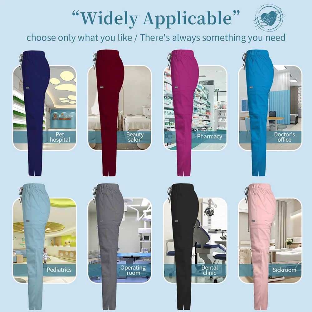 Medical scrubs Pet grooming veterinary uniform Hospital nursing pants Stretch fabric Trouser Elastic waist Beautician bottoms Scrubs pant Women