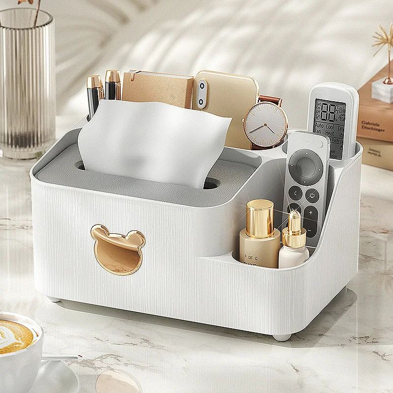 1pcMulti functional napkin paper box, home living room tissue box, desktop paper drawer, coffee table remote control for storage