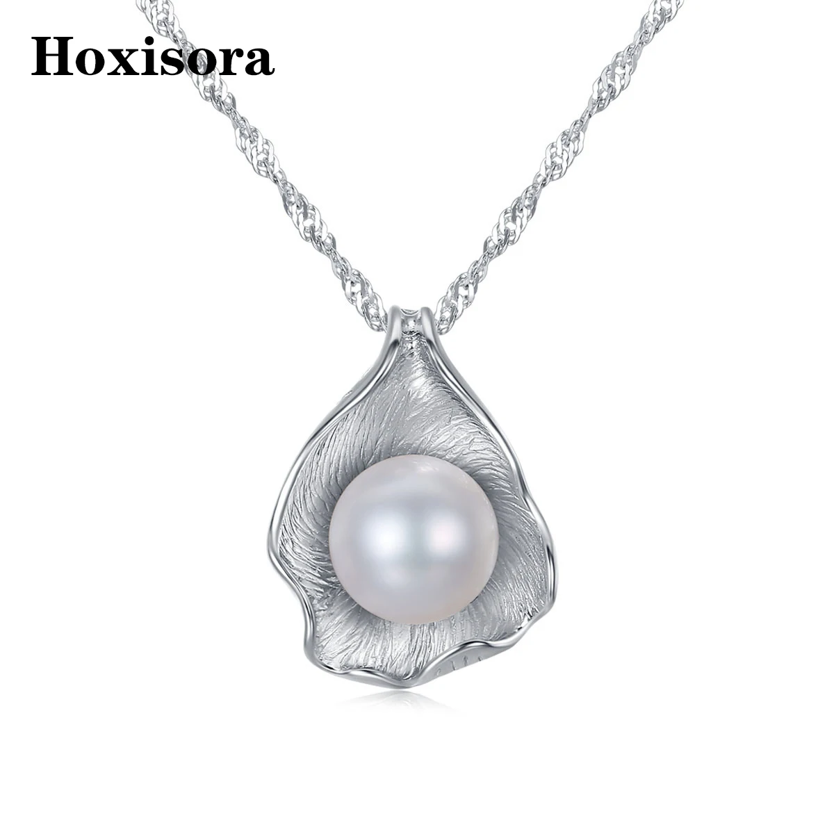 

Hoxisora Sterling Silver S925 Necklace Water Wave Chain Freshwater Pearl Pendant Women's Dinner Party Anniversary Wholesale