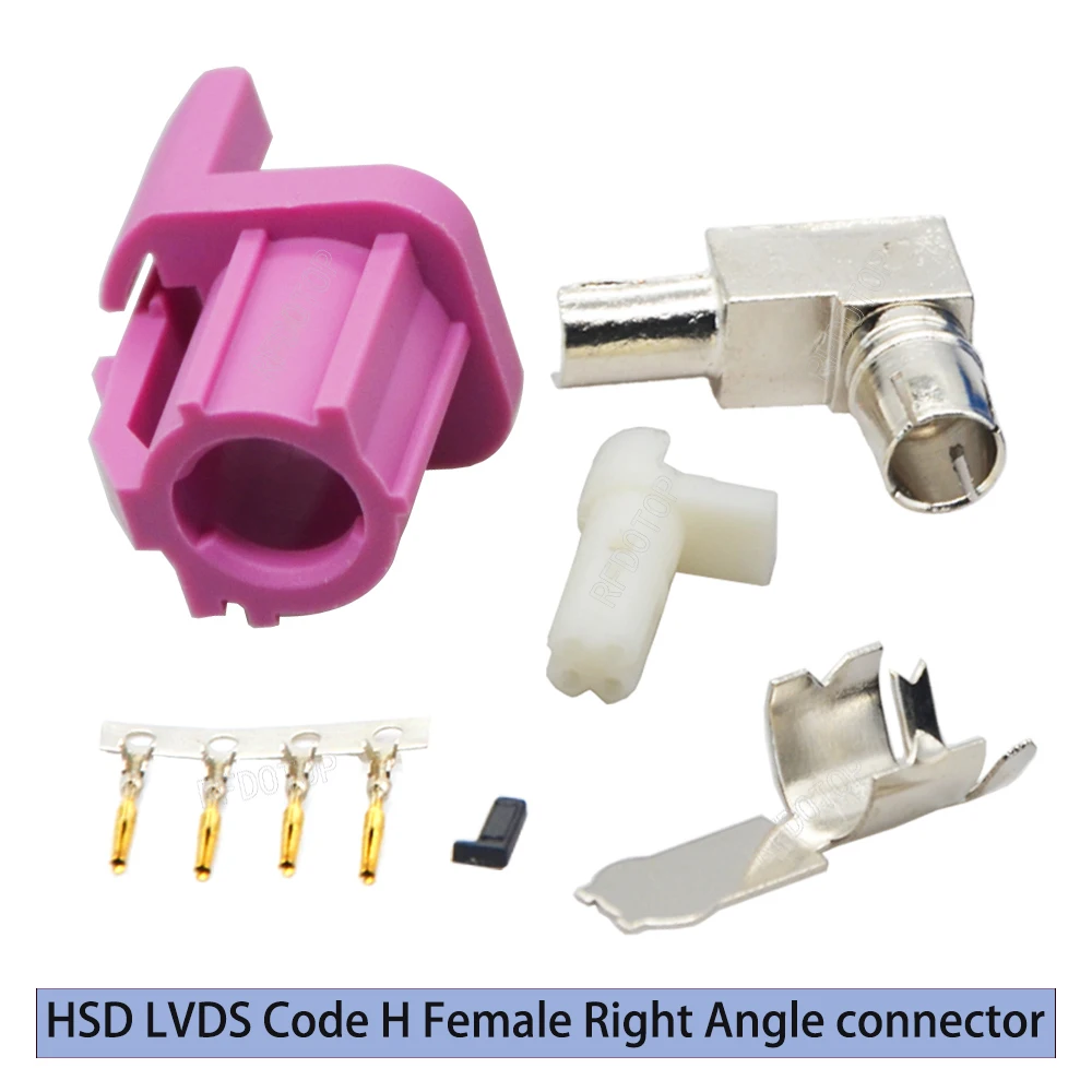 2 Pezzi Fakra HSD Connettore Coassiale RF 4pin Codice Z Jack Femmina Montaggio Su PCB Display Ad Angolo Retto Adattatore Radio Satellare - Foto 7