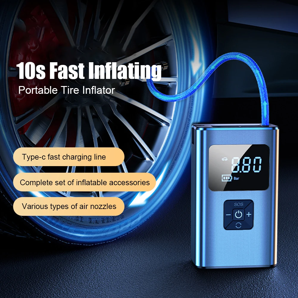 

Portable Wireless Car Air Compressor 12V 150PSI Electric Cordless Tire Inflator Pump Tools For Car Motorcycle Bicycle Tyre Balls