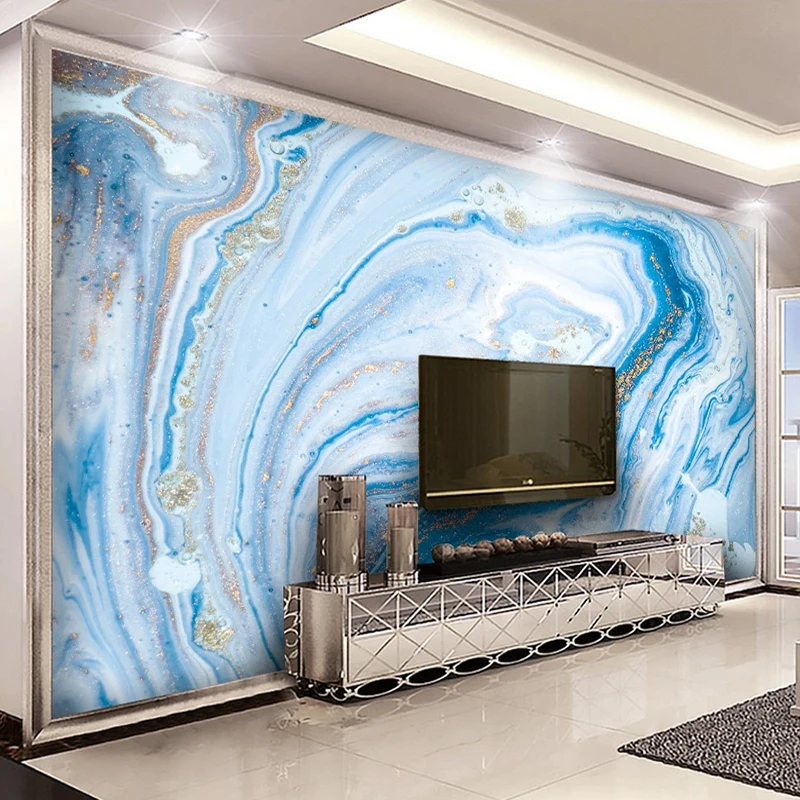 Personalizado Grande Padrão de Mármore Azul Papel de Parede Pintura 3d Mural Moderno Sala de Estar tv de Fundo Wall Decor Home Improvement