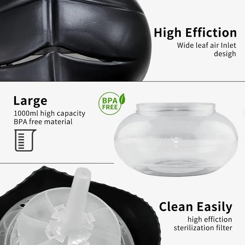 AC220V Water-Based Purifier Air Washer, Air Revitalizer & Freshener, Air Fresher with 7 LED Color for Rooms (Black)