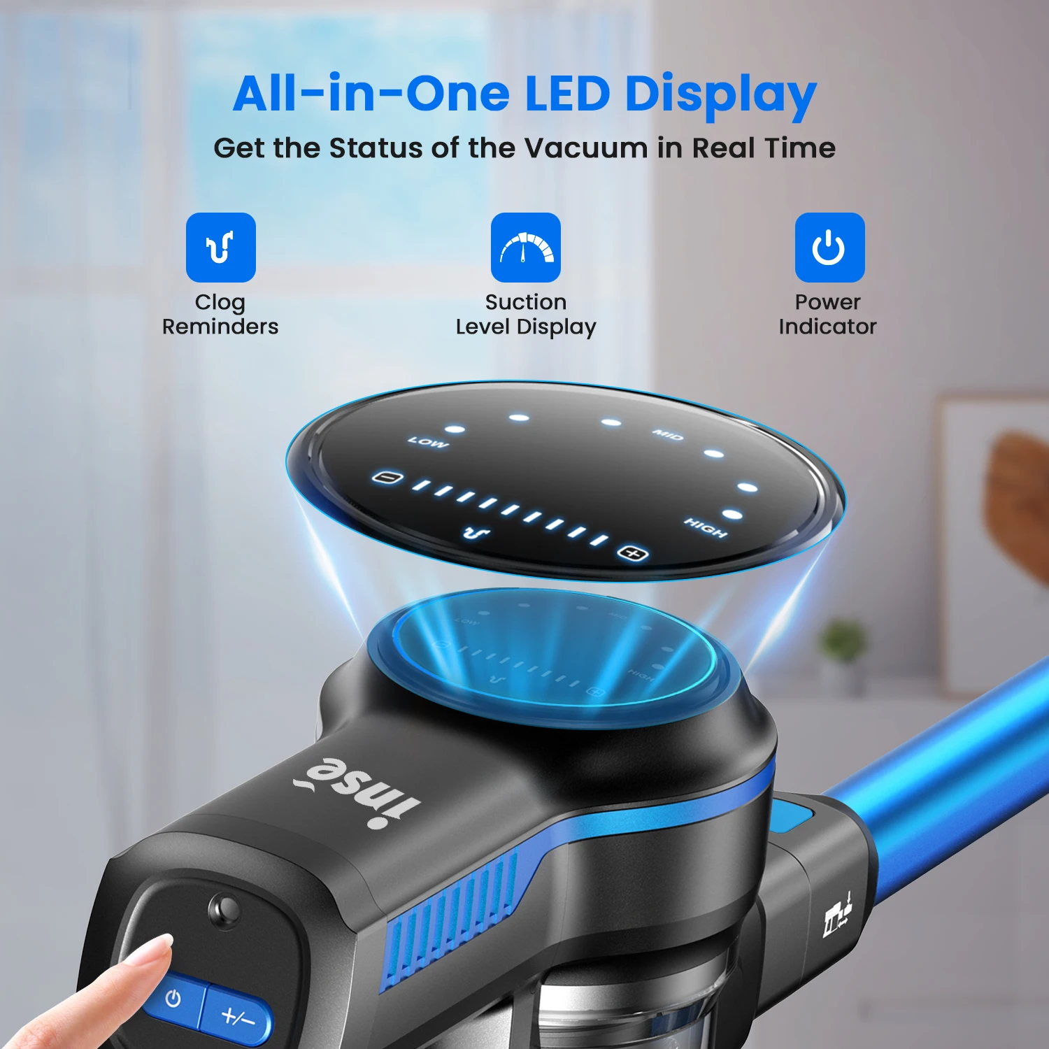 INSE S7P 26KPa 265W Stick Cordless Vacuum Cleaner, up to 45mins Runtime, 6-in-1 Stick Vac for Hardwood Floor Pet Hair Home Car 6