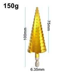 Titanium Plated Hex Shank Pagoda Drill Bit Set - Straight Groove Design (1pc 4-32mm)