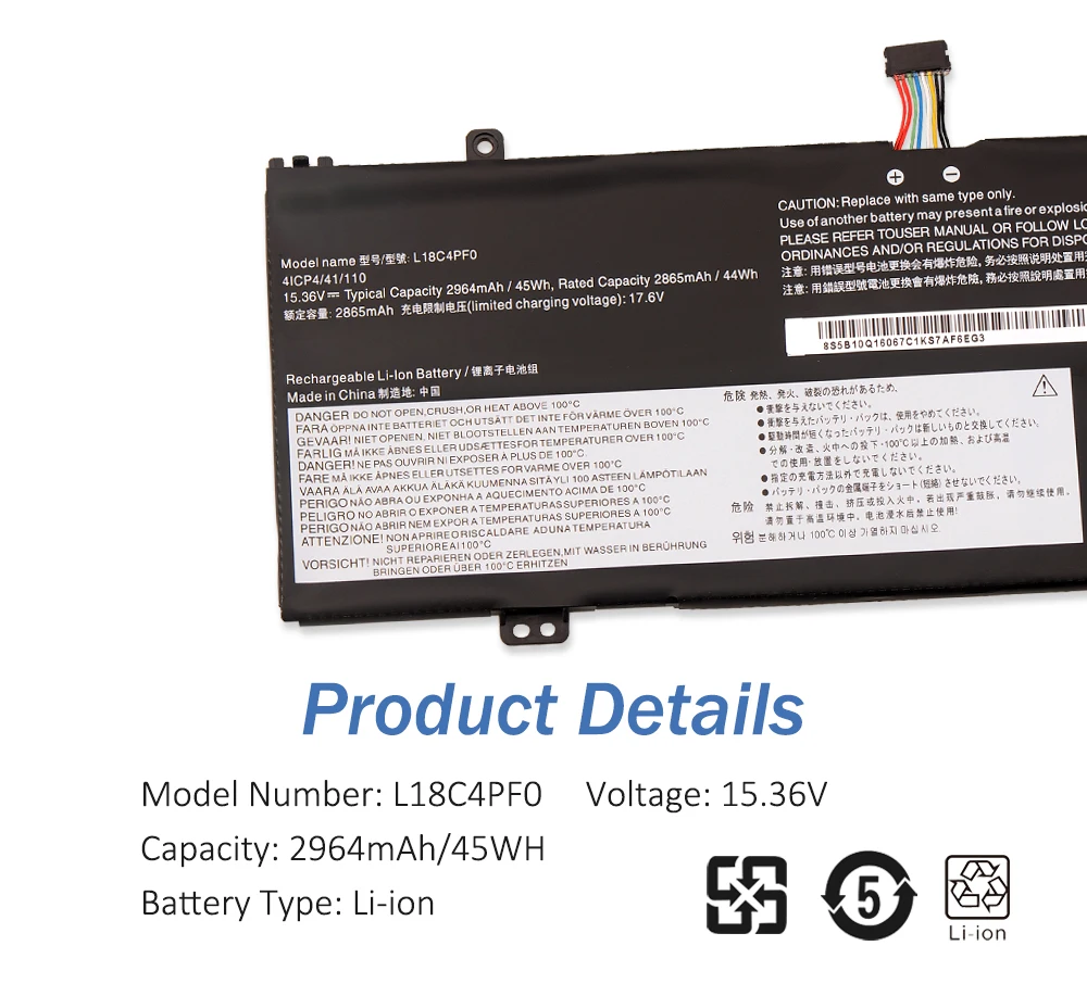 ThinkBook 13S-IML 13S-IWL 14S-IML 14S-IWL 20RR 20RS 20R9 20RM Series 2964mAh 45WH