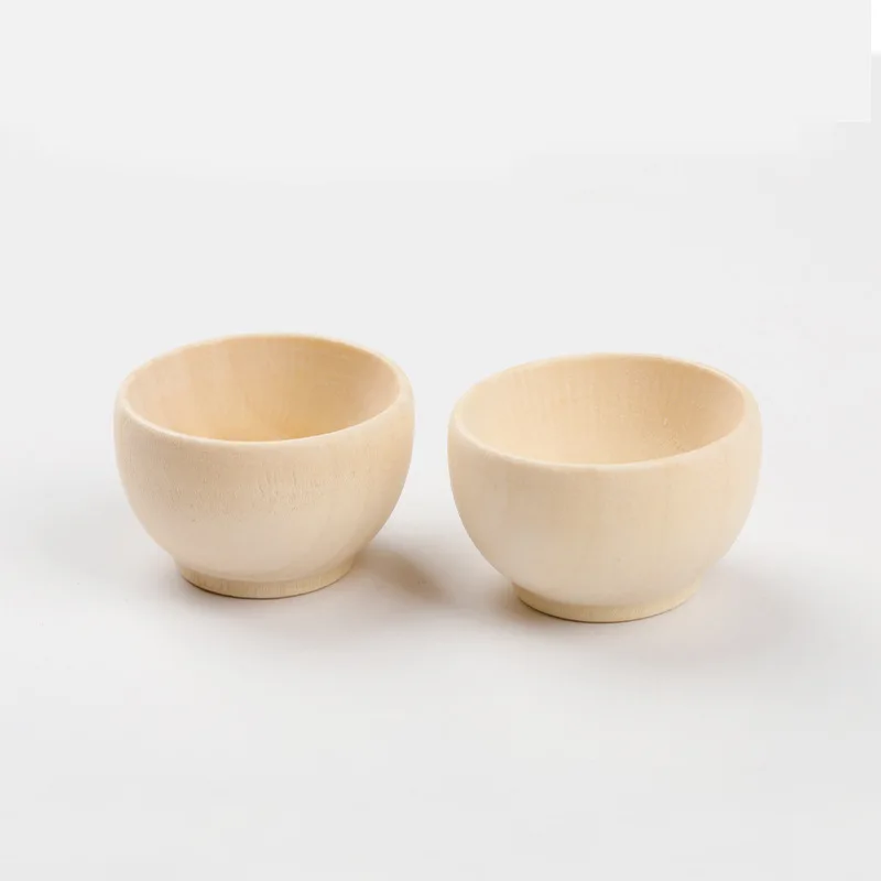 Bols en bois inachevés 57x30mm et 10 pièces 40x24mm, mini bols artisanaux pour la décoration de la maison, projets de peinture créatifs, 5 pièces