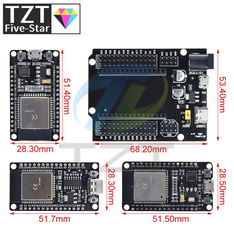 รูปสินค้า บอร์ดพัฒนาโปรเจกต์ IoT ด้วย ESP32 หน่วยความจำสูง