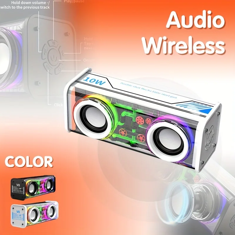 AEVYVKV Портативная беспроводная колонка мощностью 16 Вт с глубокими басами и длительным сроком службы батареи Компактная кол...