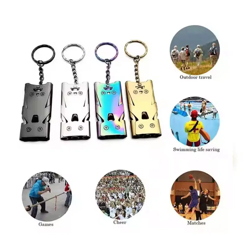 Three-tube whistle Stainless Steel Outdoor Survival Whistle Wilderness Kit EDC Loud survival metal whistle 1 pc survival whistle,metal whistle