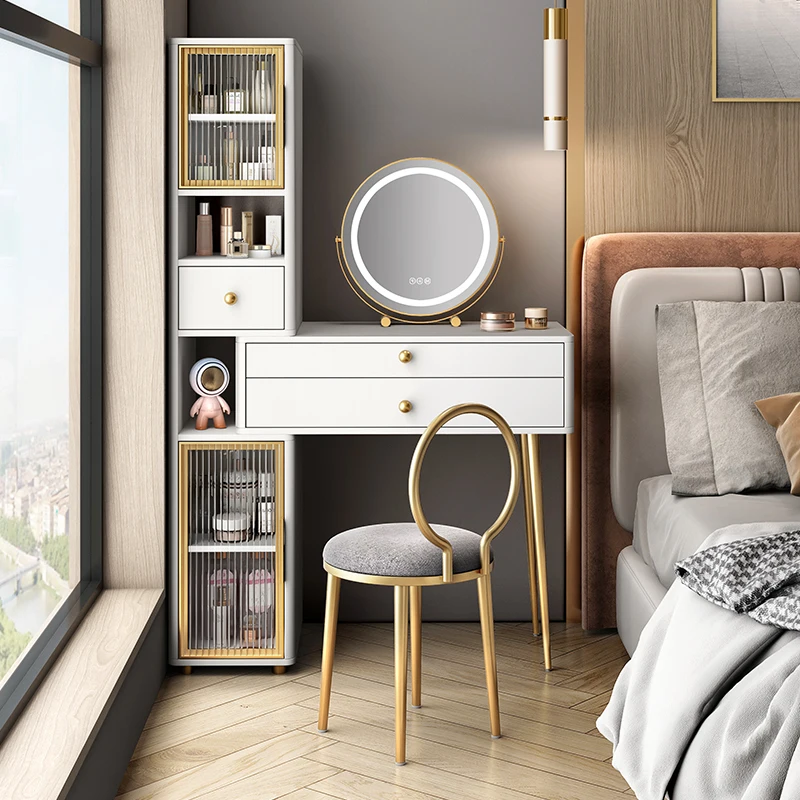 

Light luxury retractable dressing table, multifunctional storage, high-end makeup, minimalist modern storage cabinet