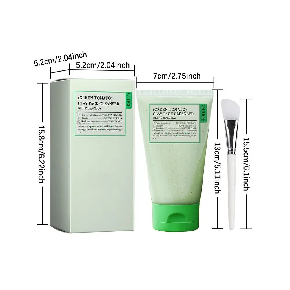 Green Tomato Clay Mask Fully Green Tomato Clay Mask Cleanser Tea Exfoliating Gel Cleanser Nourishing Cleanser Facial Care facial cleanser