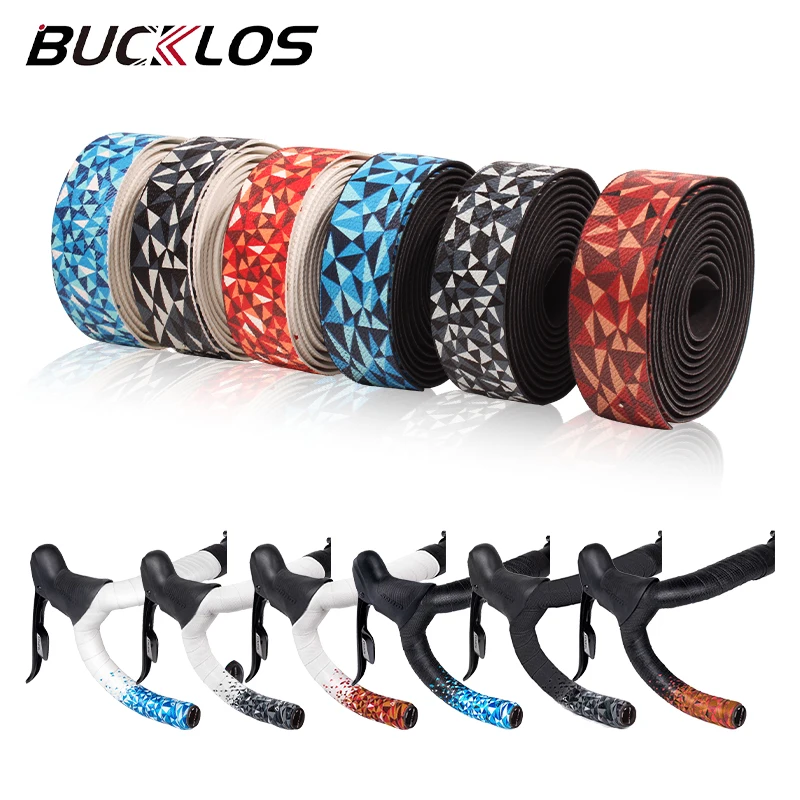

BUCKLOS Road Handlebar Tape Shock Absortion Bicycle Handle Bar Belt Wrap Non Slip Gradient Cycling Bar Tape Bike Accessories