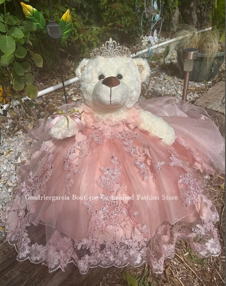 Quinceañera Dress Vestidos De Xv Rosa Bebe Mini Vestido De Oso De